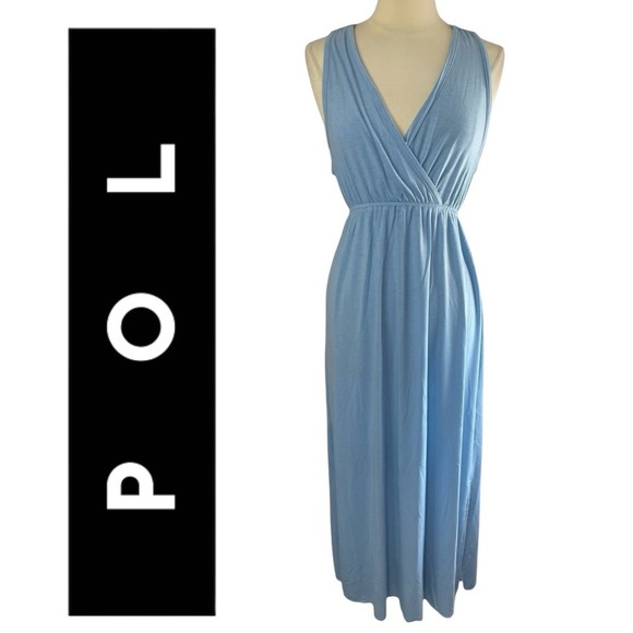 NEW‼️‎ POL Blue Jersey Knit Sleeveless Maxi Dress, Small - Picture 1 of 8